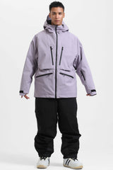 Men's Off White Multifunctional Waterproof Insulated Snow Jacket