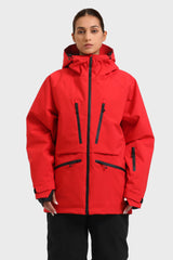 Women's Marble Pattern Multifunctional Waterproof Insulated Snow Jacket