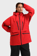 Women's Marble Pattern Multifunctional Waterproof Insulated Snow Jacket