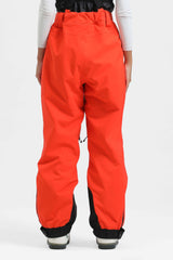 Pantalones de nieve holgados con aislamiento de color café para mujer con tirantes desmontables 
