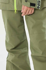 Kids’ Off White Insulated Snow Pants with Suspenders