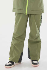 Kids’ Khaki Insulated Snow Pants with Suspenders