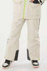 Kids’ Army Green Insulated Snow Pants with Suspenders