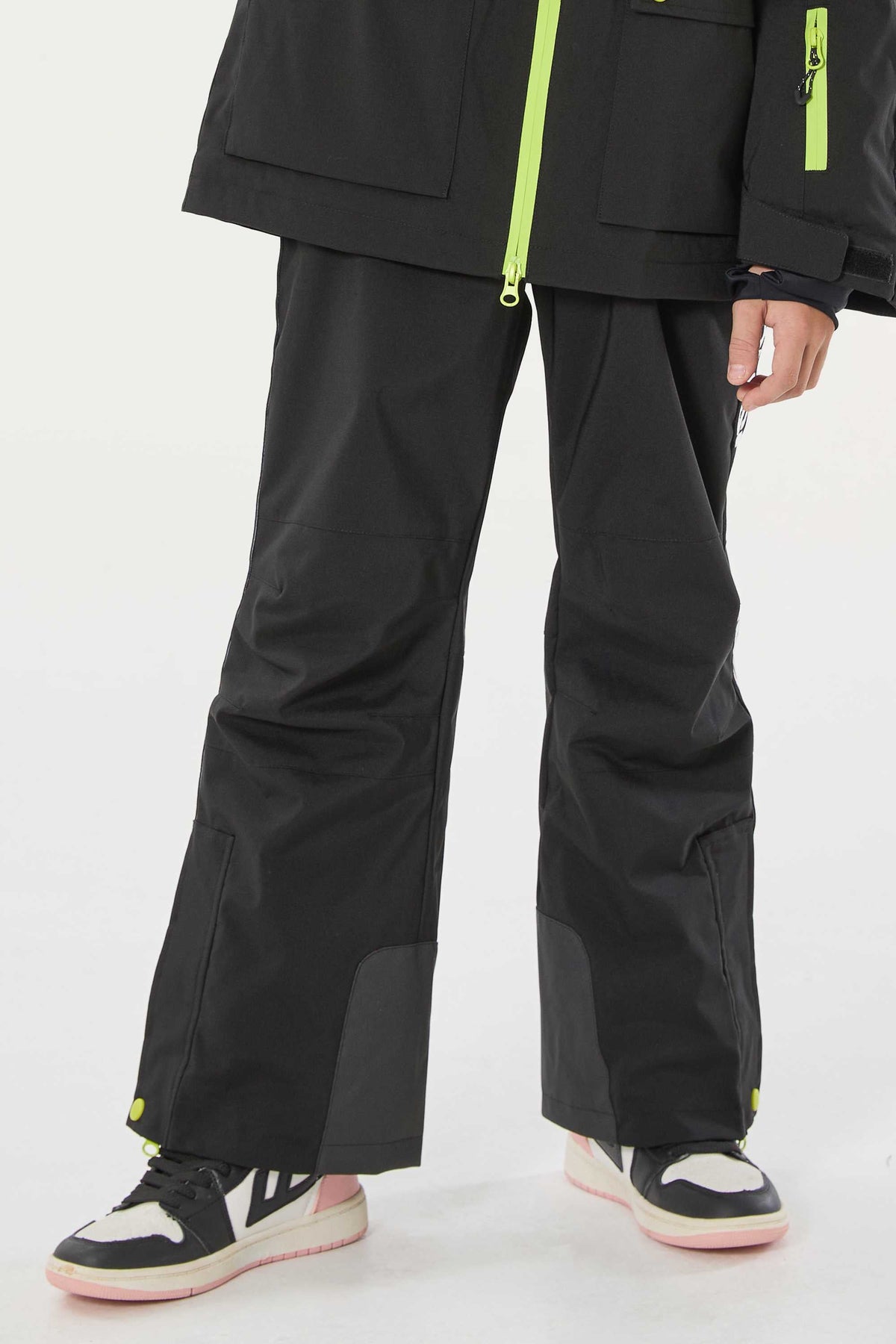 Kids’ Black Insulated Snow Pants with Suspenders