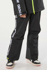 Kids’ Navy Blue Insulated Snow Pants with Suspenders