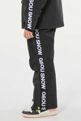 Kids’ Off White Insulated Snow Pants with Suspenders