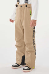 Kids’ Black Insulated Snow Pants with Suspenders