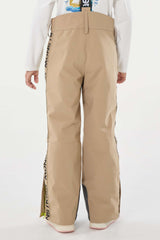 Kids’ Khaki Insulated Snow Pants with Suspenders