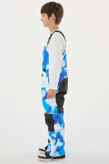 Boys’ Purple Tie-dye Reflective Durable Workwear Snow Bibs