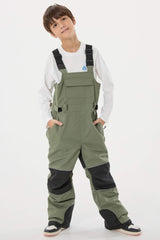 Boys’ Off White Reflective Durable Workwear Snow Bibs