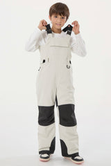 Boys’ Blue Tie-dye Reflective Durable Workwear Snow Bibs