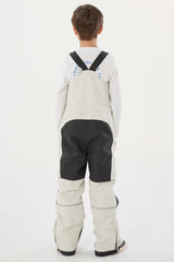 Boys’ Off White Reflective Durable Workwear Snow Bibs