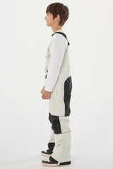 Boys’ Khaki Reflective Durable Workwear Snow Bibs