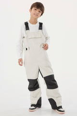 Boys’ Army Green Reflective Durable Workwear Snow Bibs
