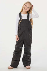 Girls’ Khaki Reflective Durable Workwear Snow Bibs