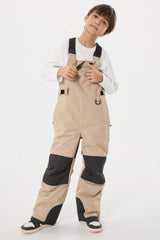 Boys’ Purple Tie-dye Reflective Durable Workwear Snow Bibs