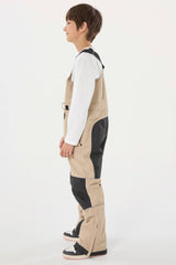 Boys’ Khaki Reflective Durable Workwear Snow Bibs