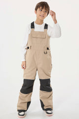 Boys’ Off White Reflective Durable Workwear Snow Bibs
