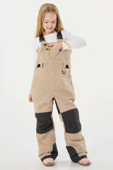 Girls’ Blue Tie-dye Reflective Durable Workwear Snow Bibs