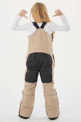 Girls’ Black Reflective Durable Workwear Snow Bibs