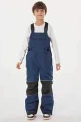 Boys’ Khaki Reflective Durable Workwear Snow Bibs