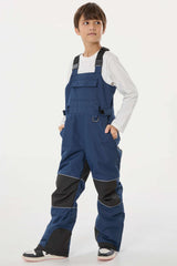 Boys’ Purple Tie-dye Reflective Durable Workwear Snow Bibs