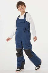 Boys’ Purple Tie-dye Reflective Durable Workwear Snow Bibs