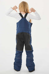 Girls’ Khaki Reflective Durable Workwear Snow Bibs