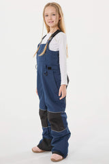 Girls’ Khaki Reflective Durable Workwear Snow Bibs