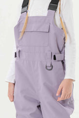 Girls’ Purple Tie-dye Reflective Durable Workwear Snow Bibs