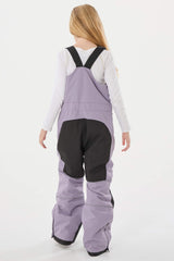 Girls’ Lavender Reflective Durable Workwear Snow Bibs