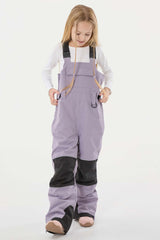 Girls’ Khaki Reflective Durable Workwear Snow Bibs