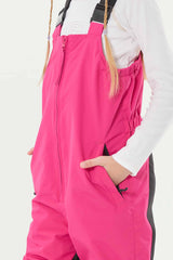 Girls’ Lavender Reflective Durable Workwear Snow Bibs