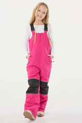 Girls’ Black Reflective Durable Workwear Snow Bibs