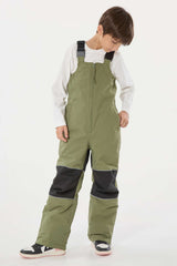 Boys’ Off White Waterproof Reflective Durable Snow Bibs