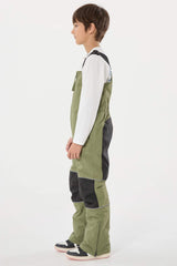 Boys’ Army Green Waterproof Reflective Durable Snow Bibs
