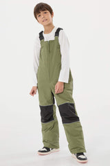 Boys’ Off White Waterproof Reflective Durable Snow Bibs