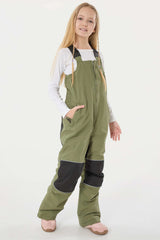 Girls’ Off White Waterproof Reflective Durable Snow Bibs