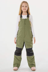 Girls’ Navy Blue Waterproof Reflective Durable Snow Bibs