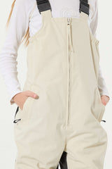 Girls’ Off White Waterproof Reflective Durable Snow Bibs