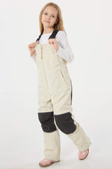 Girls’ Navy Blue Waterproof Reflective Durable Snow Bibs