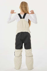 Girls’ Navy Blue Waterproof Reflective Durable Snow Bibs