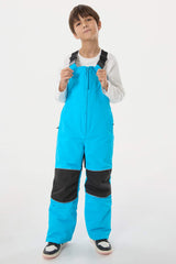 Boys’ Off White Waterproof Reflective Durable Snow Bibs