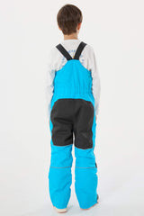 Boys’ Army Green Waterproof Reflective Durable Snow Bibs