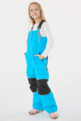 Girls’ Navy Blue Waterproof Reflective Durable Snow Bibs