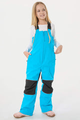 Girls’ Navy Blue Waterproof Reflective Durable Snow Bibs