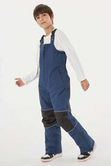 Boys’ Sky Blue Waterproof Reflective Durable Snow Bibs