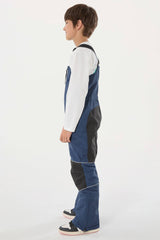 Boys’ Navy Blue Waterproof Reflective Durable Snow Bibs