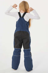 Girls’ Sky Blue Waterproof Reflective Durable Snow Bibs