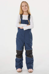 Girls’ Navy Blue Waterproof Reflective Durable Snow Bibs